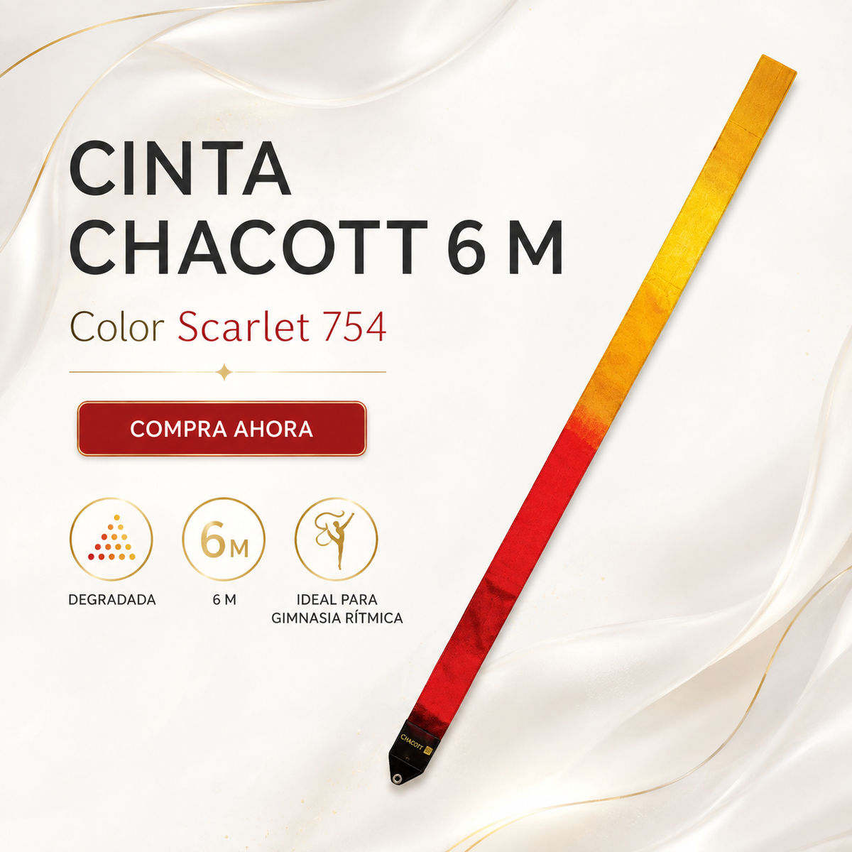 Cinta Chacott Degradada 6 m FIG – Scarlet 754