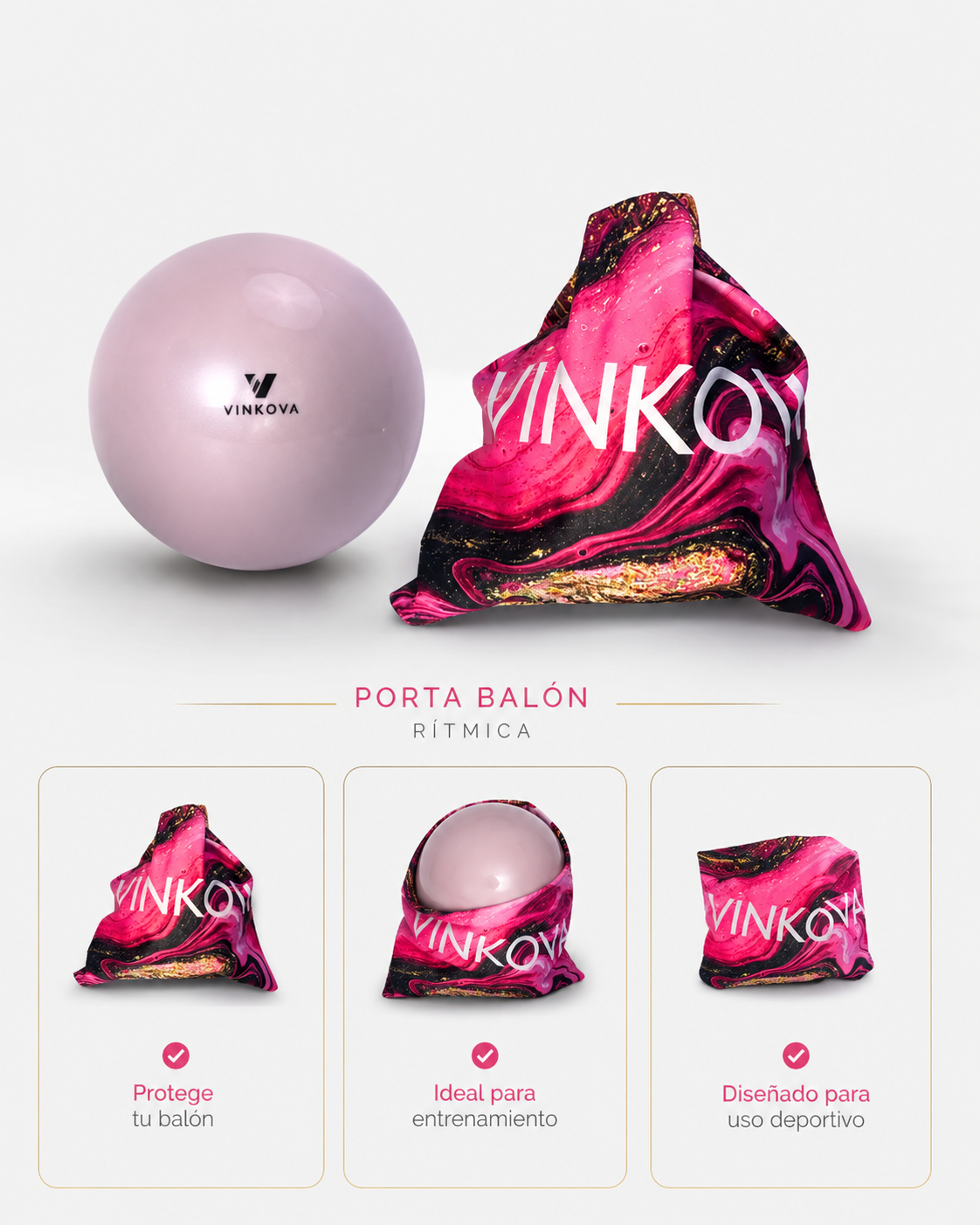 Funda de Balón VINKOVA Volcano Rose para Gimnasia Rítmica