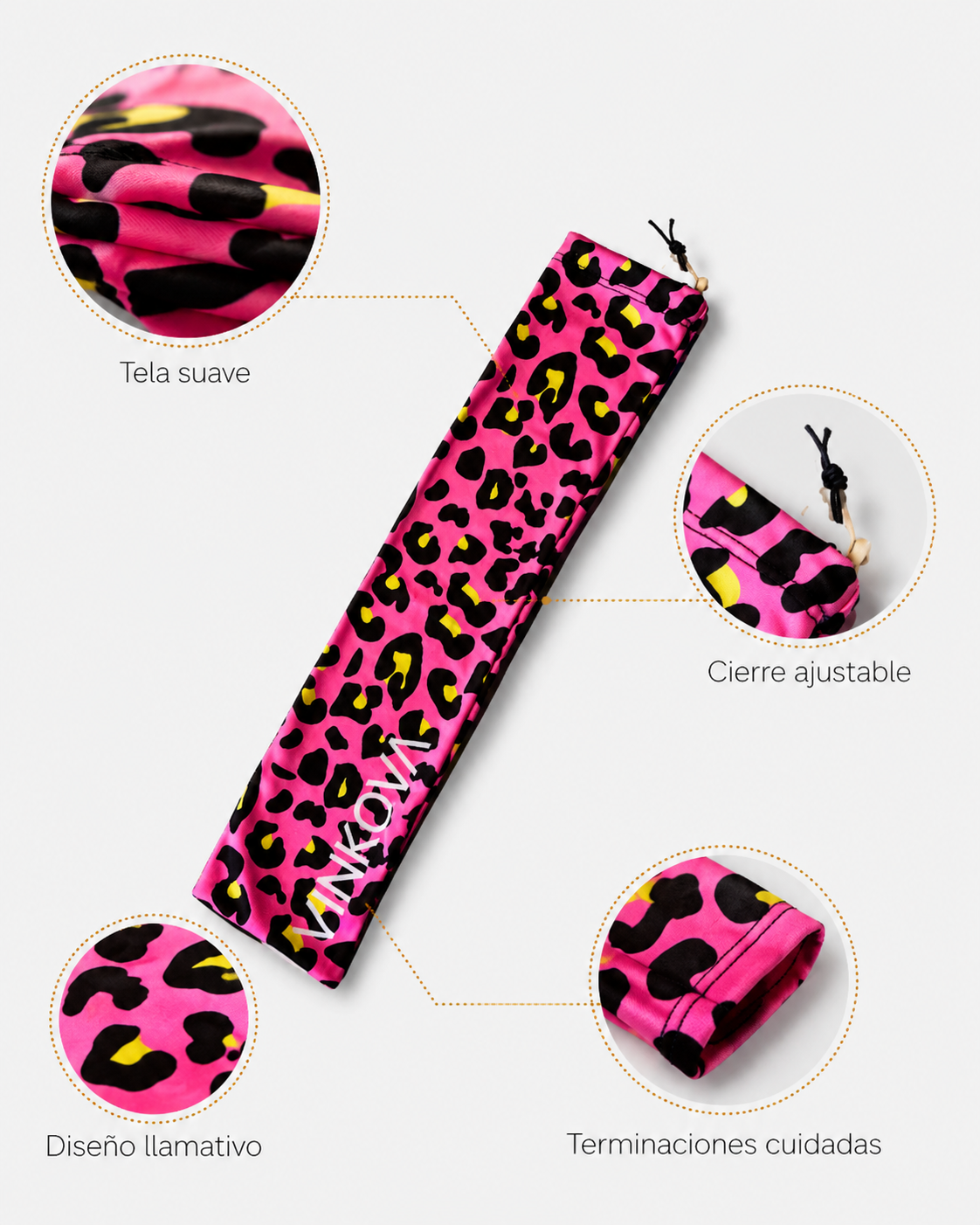 Funda de Clavas VINKOVA Pink Cheetah para Gimnasia Rítmica