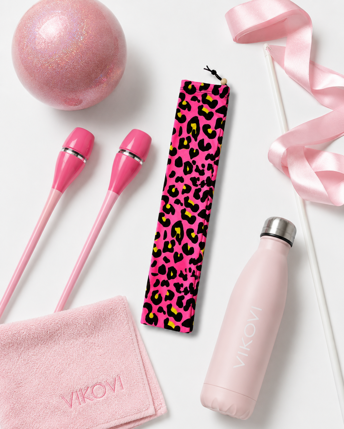 Funda de Clavas VINKOVA Pink Cheetah para Gimnasia Rítmica