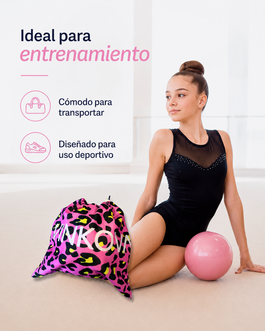 Funda de Balón VINKOVA Pink Cheetah para Gimnasia Rítmica