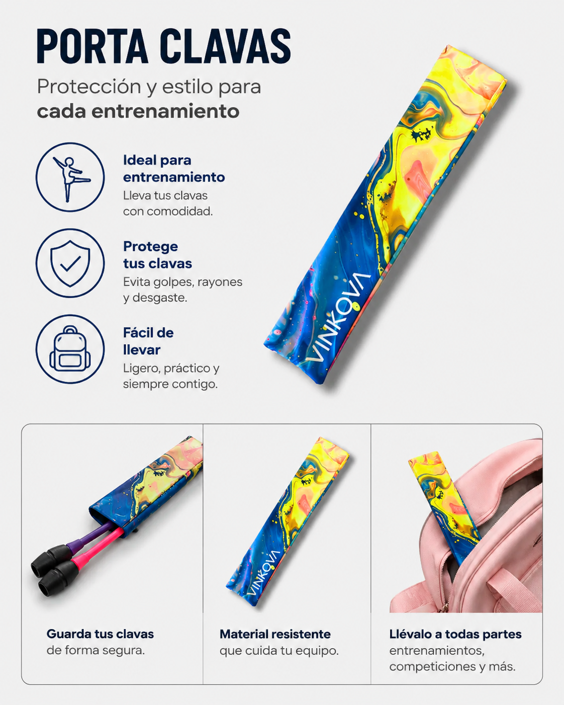 Funda de Clavas VINKOVA Roxy para Gimnasia Rítmica