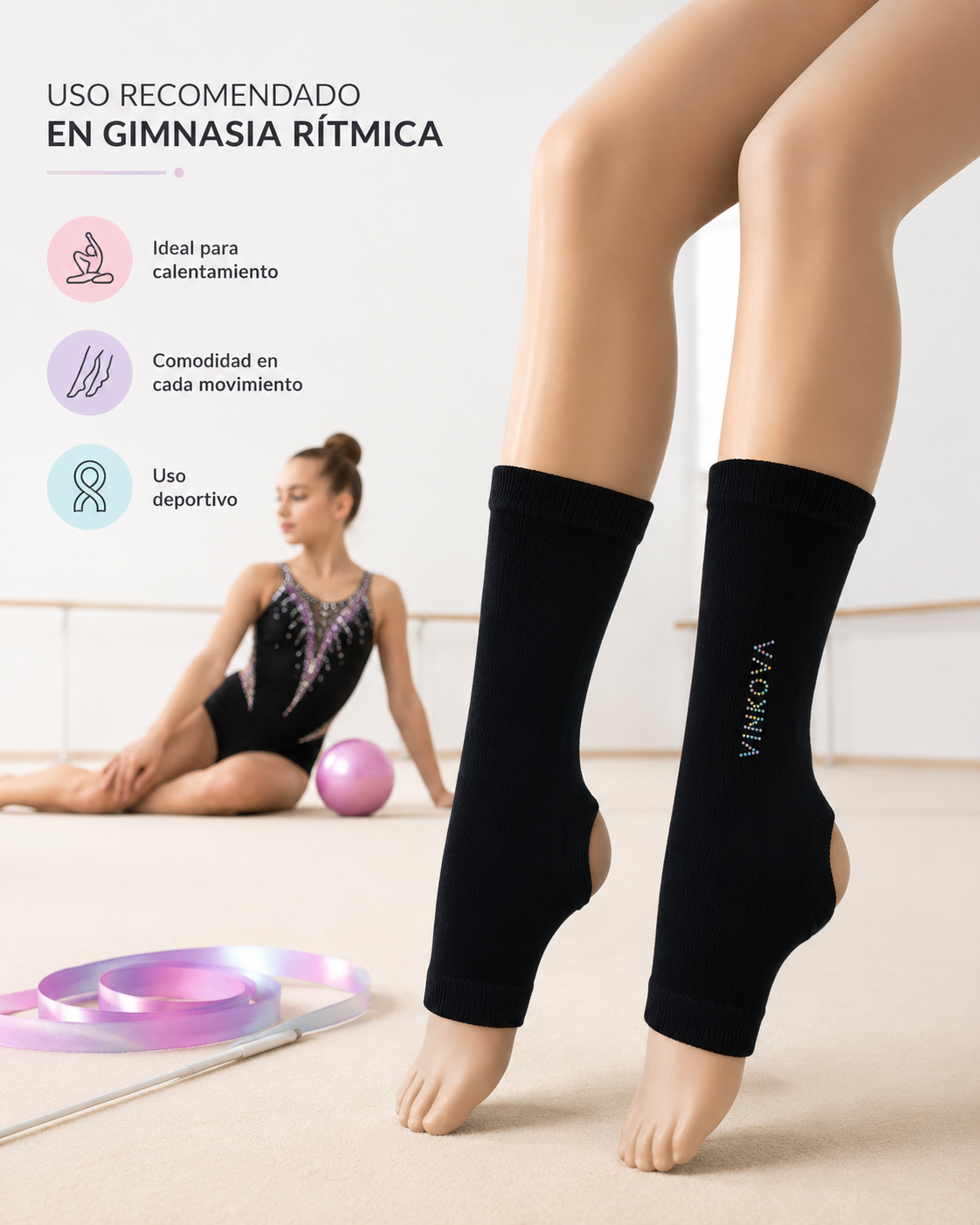 Calentadores Cortos VINKOVA para Gimnasia Rítmica