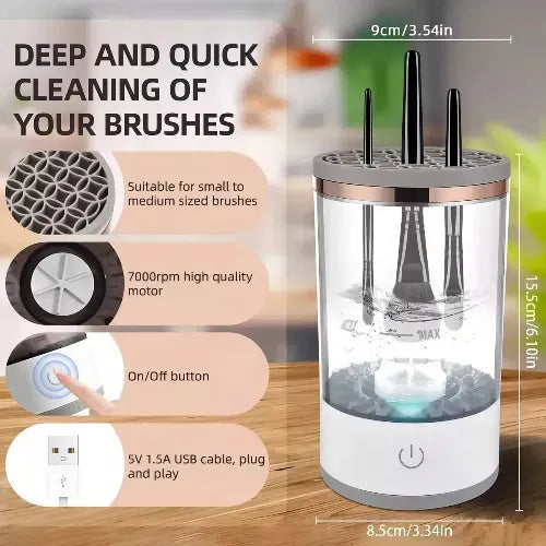 Limpiador Eléctrico Automático para Brochas de Maquillaje
