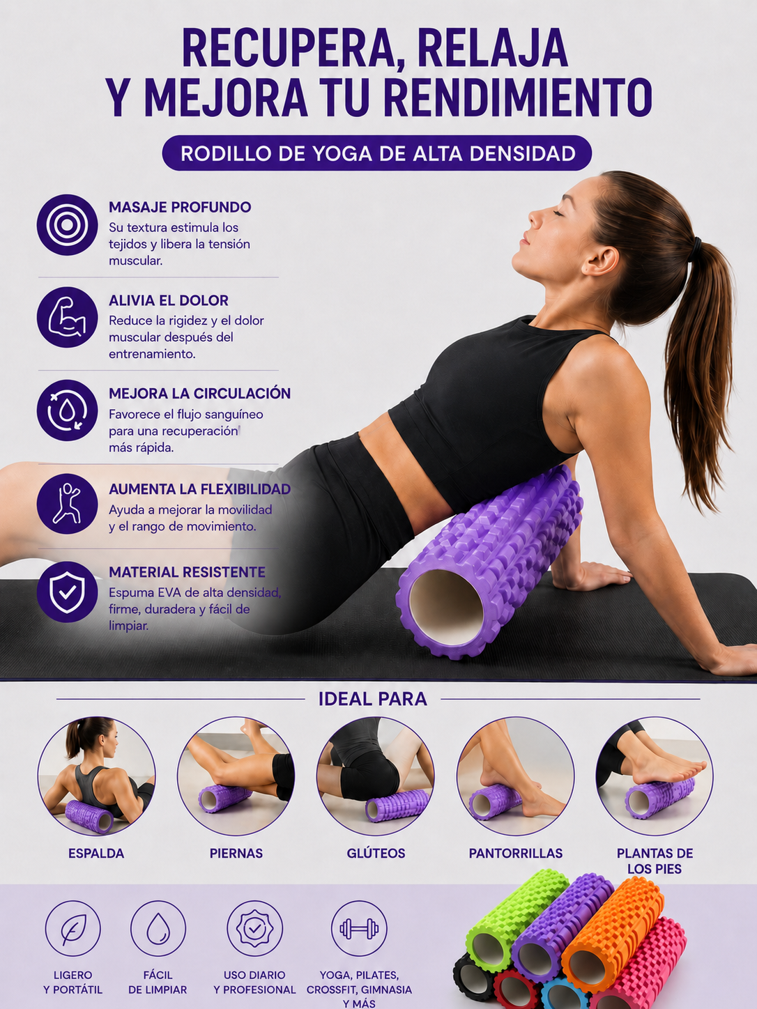 Rodillo de Elongación para Gimnasia Rítmica - Pulso Rítmico