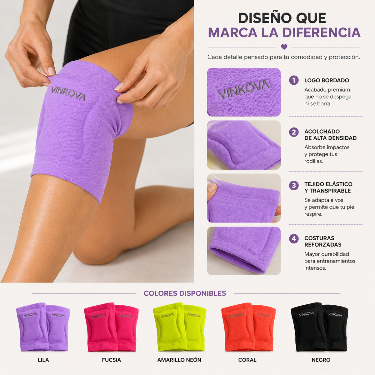 Rodilleras VINKOVA para Gimnasia Rítmica