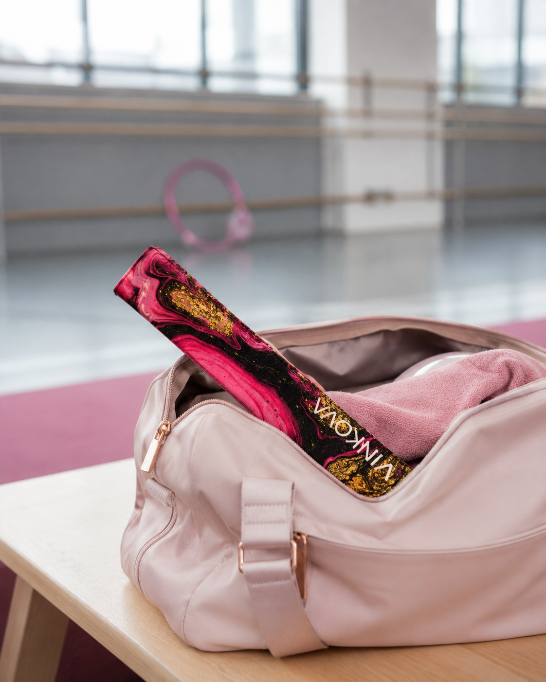 Funda de Clavas VINKOVA Volcano Rose para Gimnasia Rítmica