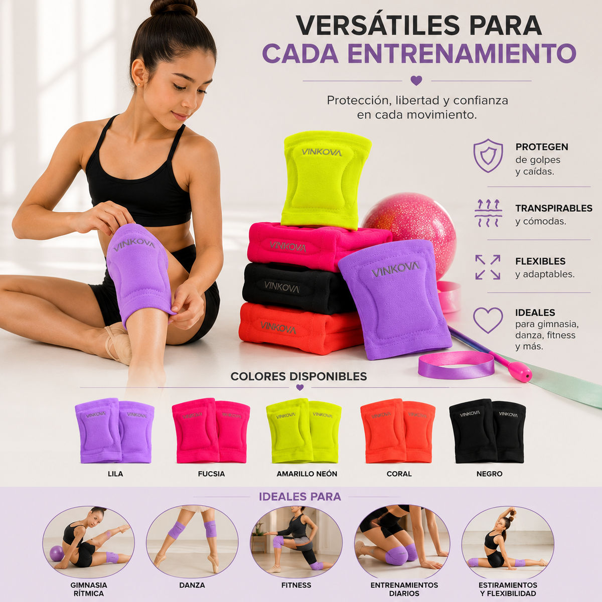Rodilleras VINKOVA para Gimnasia Rítmica