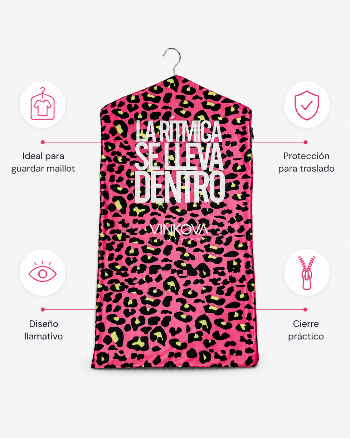 Funda de Vestuario VINKOVA Pink Cheetah para Gimnasia Rítmica