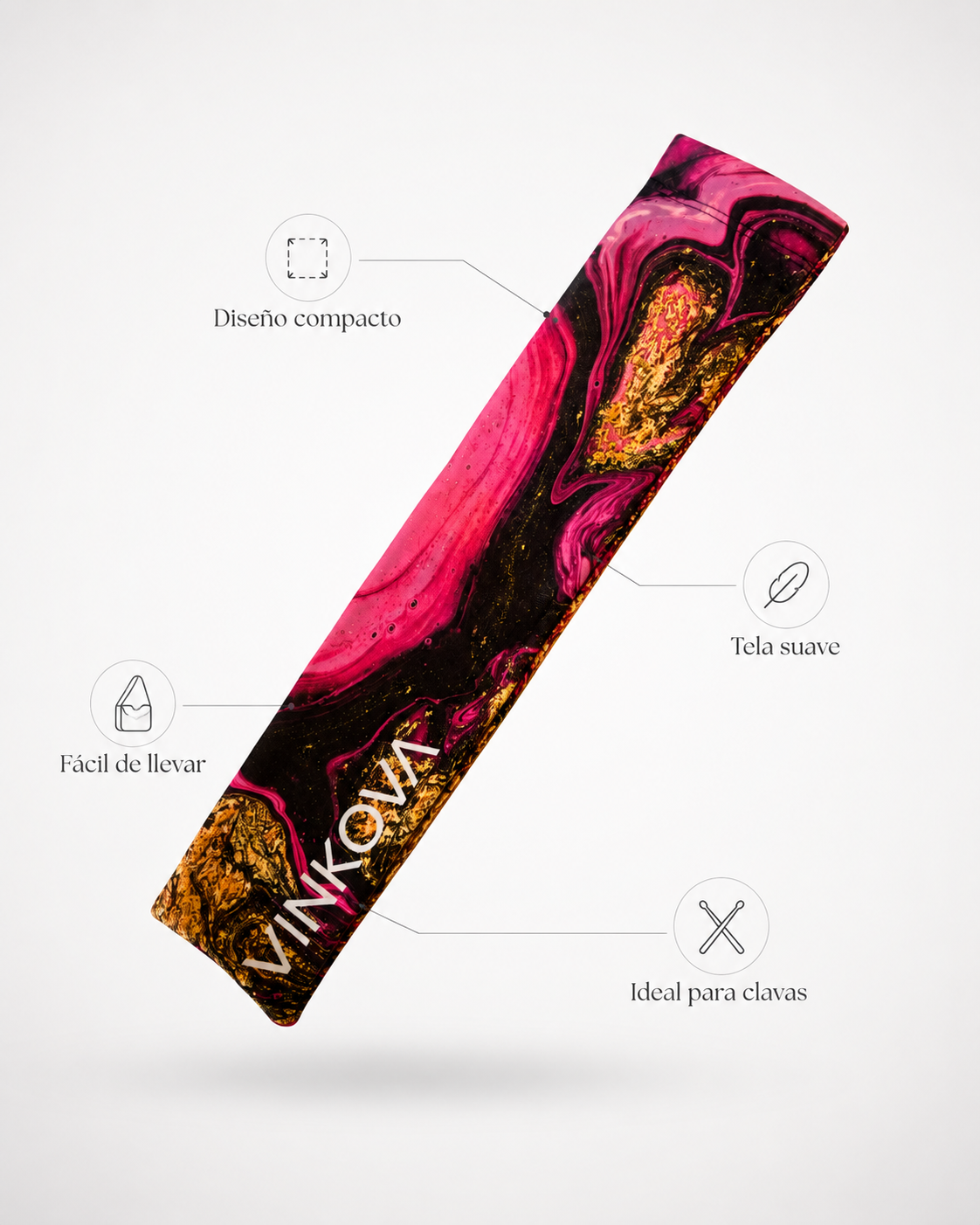 Funda de Clavas VINKOVA Volcano Rose para Gimnasia Rítmica
