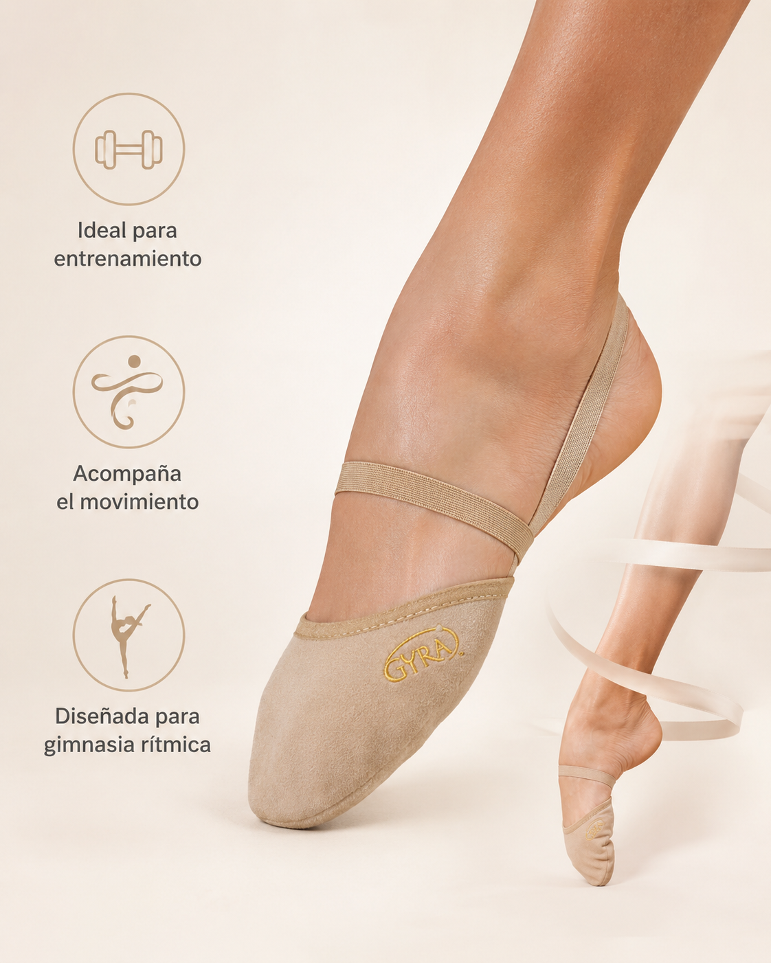 Puntillas de Microfibra Premium GYRA para Gimnasia Rítmica